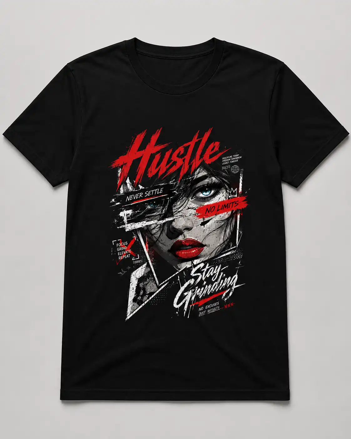 Hustle Printed Cotton T-Shirt | Premium Black T-Shirt | Reseller Price ₹249 - Image 2