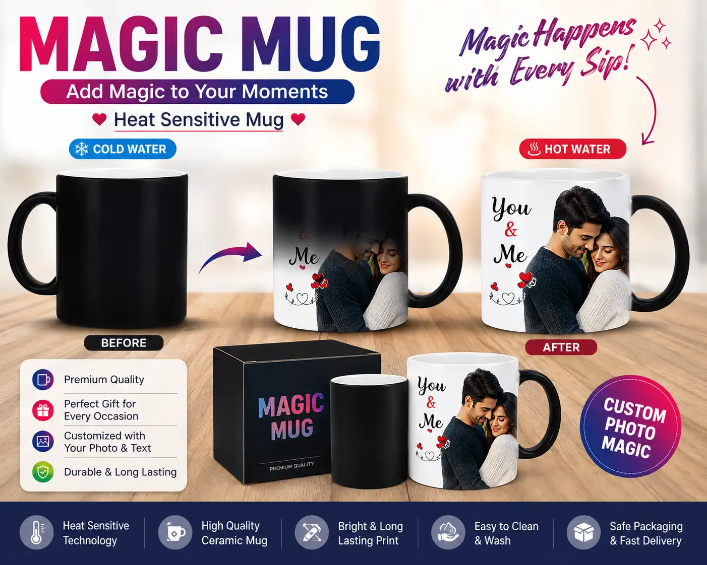 Magic Mug Printing | Custom Photo Heat Sensitive Mug | West Bengal - Image 3