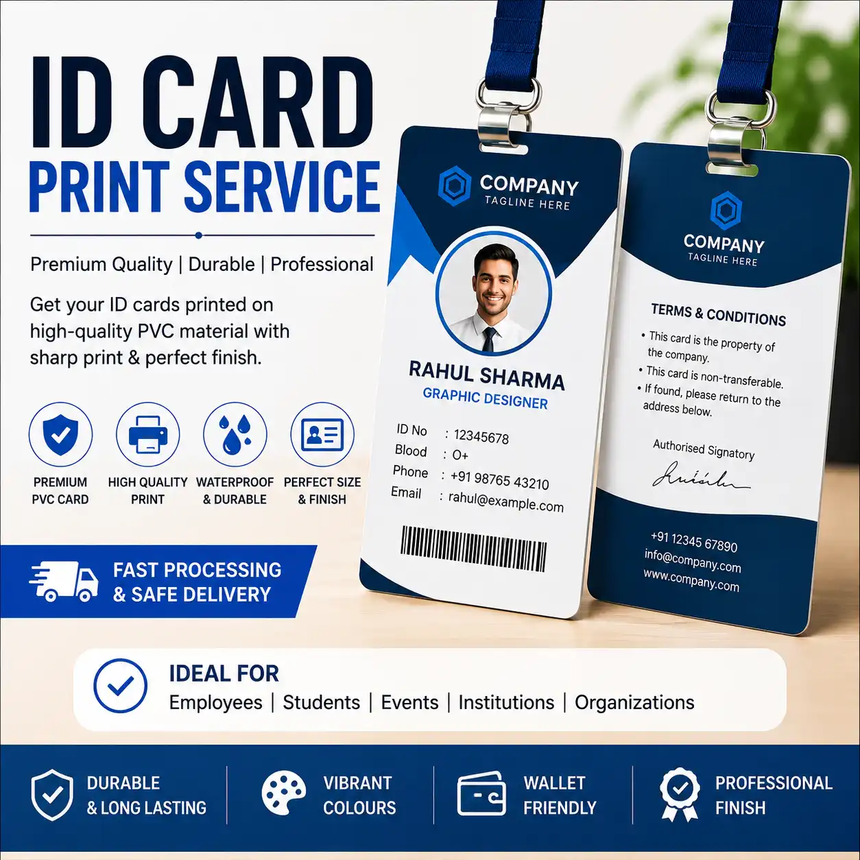 Custom PVC ID Card Printing – Premium Waterproof ID Card