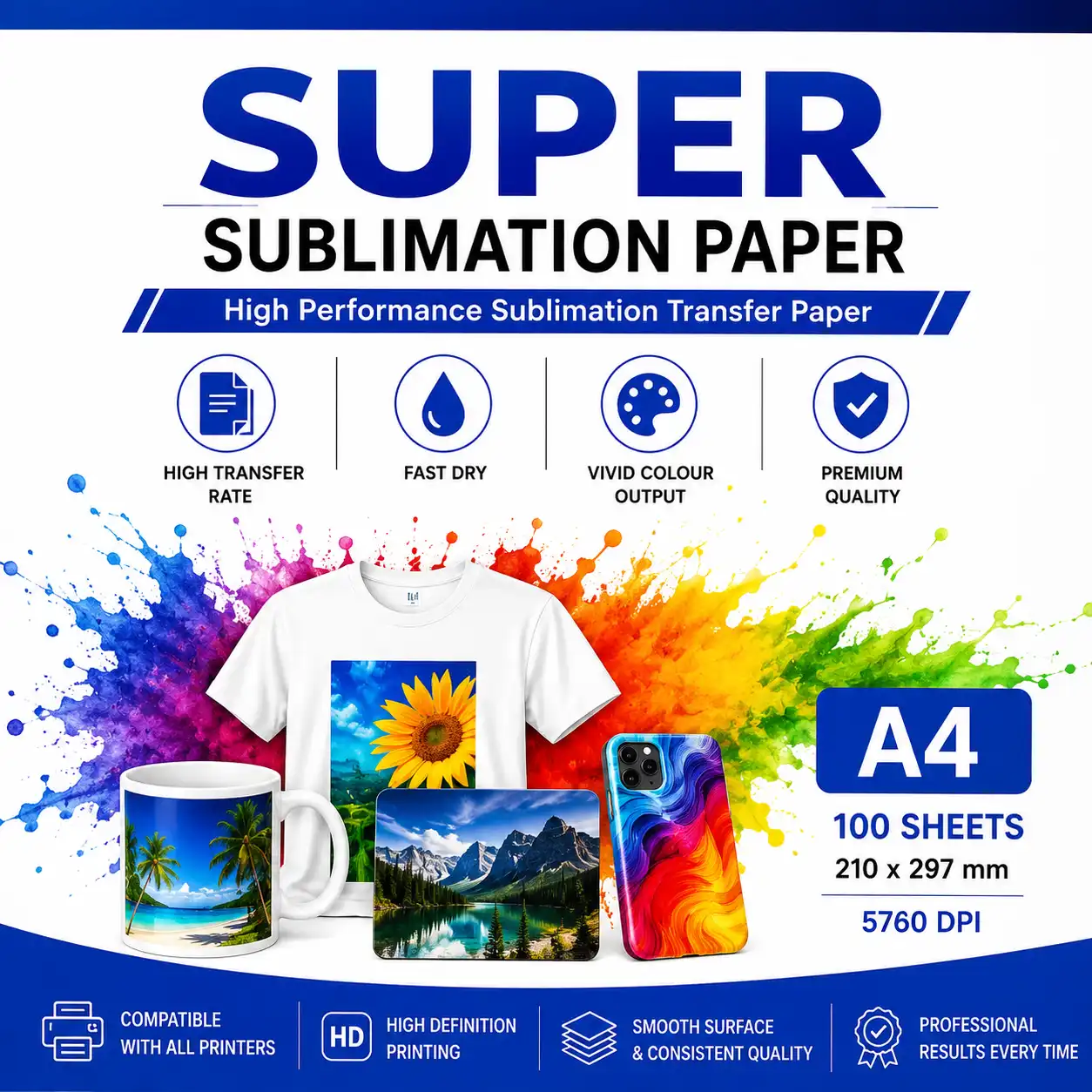 Super A4 sublimation paper for mug and T-shirt printing