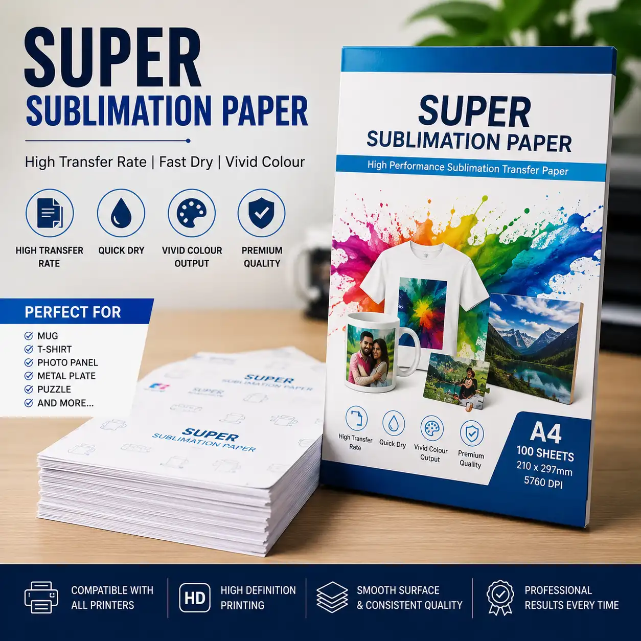 Super Sublimation Paper A4 – High Performance Transfer Paper for Mug & T-Shirt Printing - Image 2