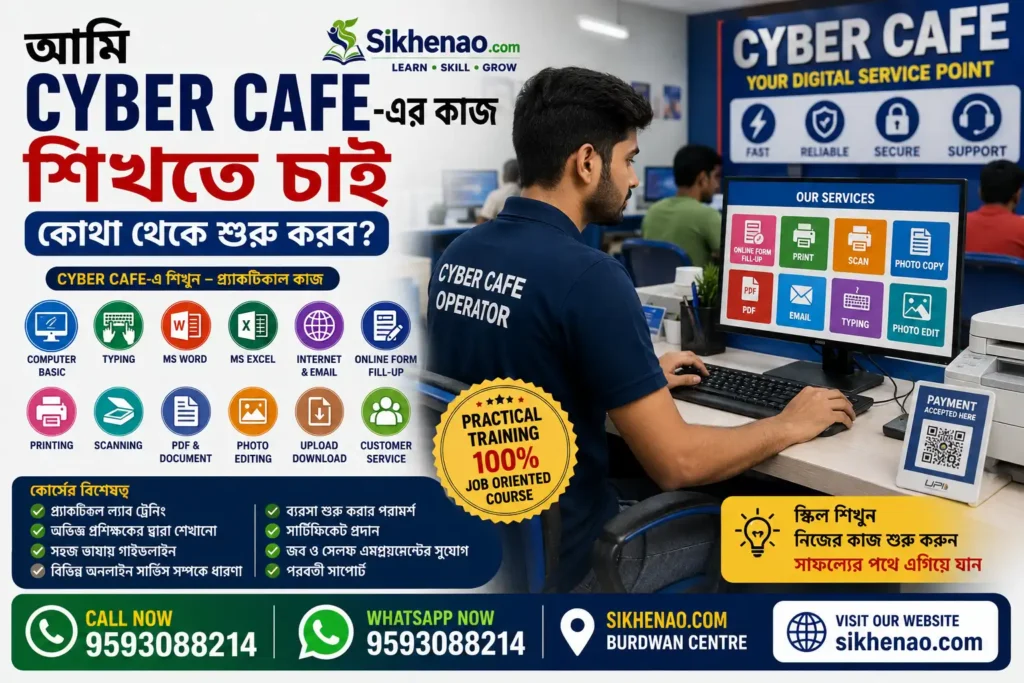 ami cyber cafe er kaj sikhte chai mob 9593088214